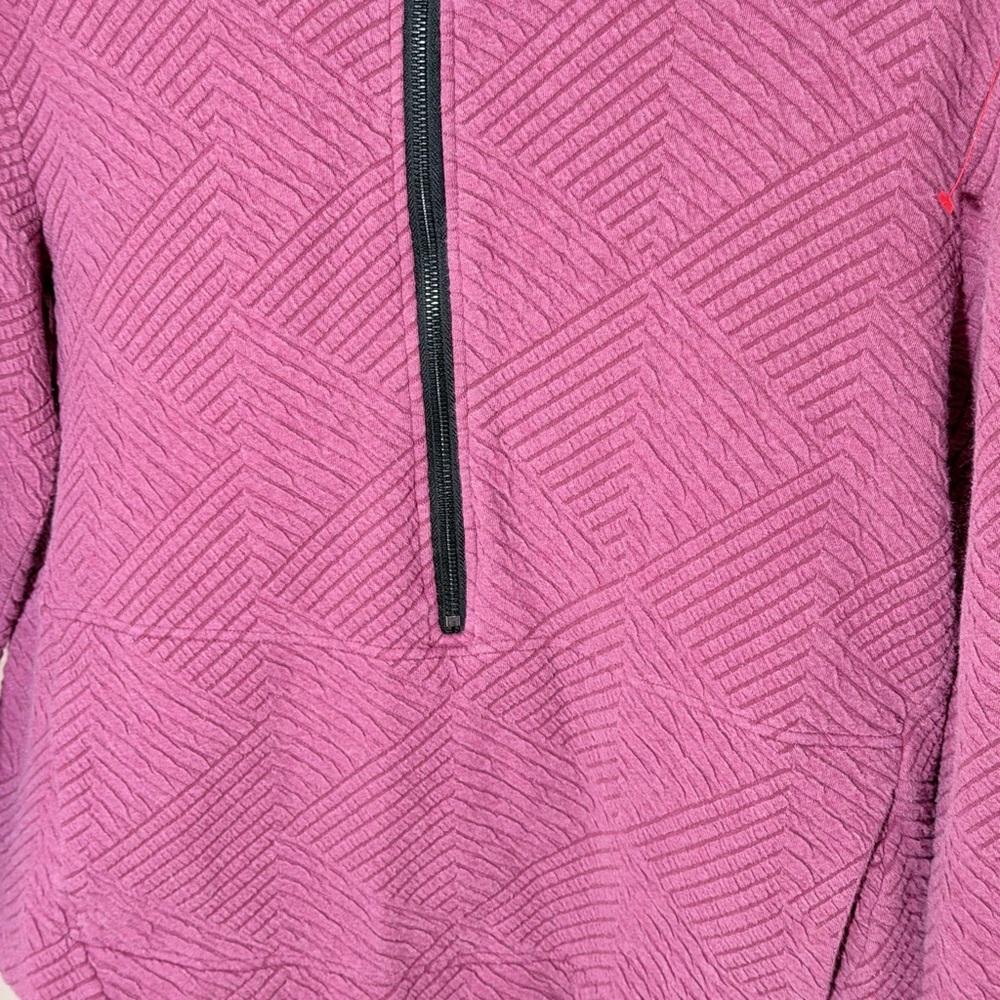 Nic + Zoe Pink Geometric Patterned Quarter-Zip Pullover - Picture 2 of 4